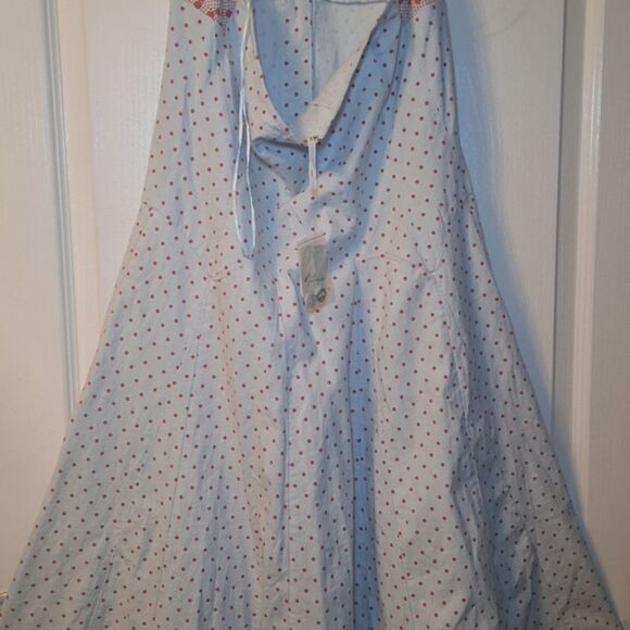 Free People Stelladonna Midi Dress Lt Blue Combo Size Large - Picture 14 of 17